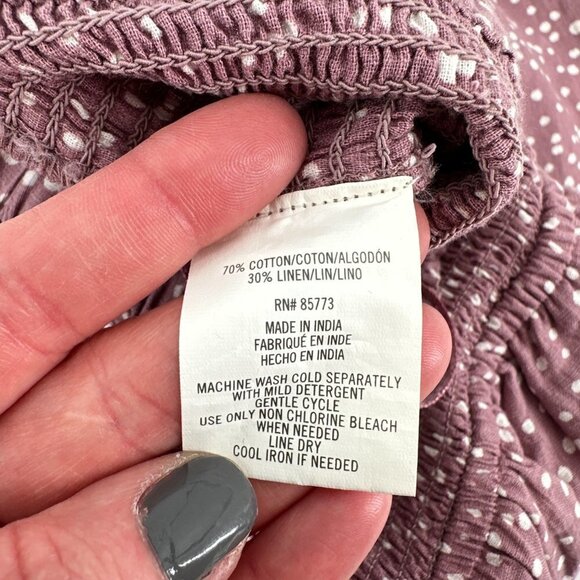 O'Neill Alicia Polka Dot Pink Smocked Strapless Wide Cropped Pants XS Jumpsuit - Picture 7 of 9